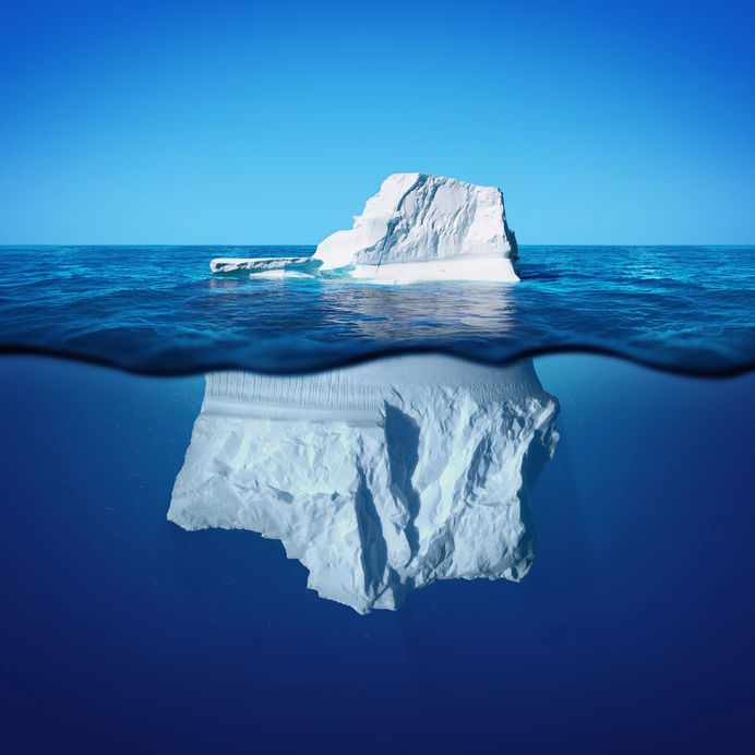 iceberg looks smaller from above water iceberg looks smaller from above water