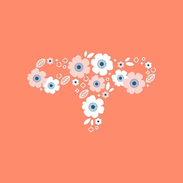 flowered uterus drawing